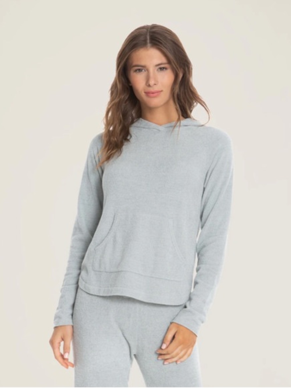 Light Blue Barefoot Dreams CozyChic Ultra Lite Pullover Hoodie